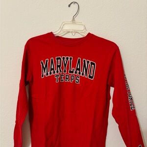 Champion Red Maryland Terps Long Sleeve Tee